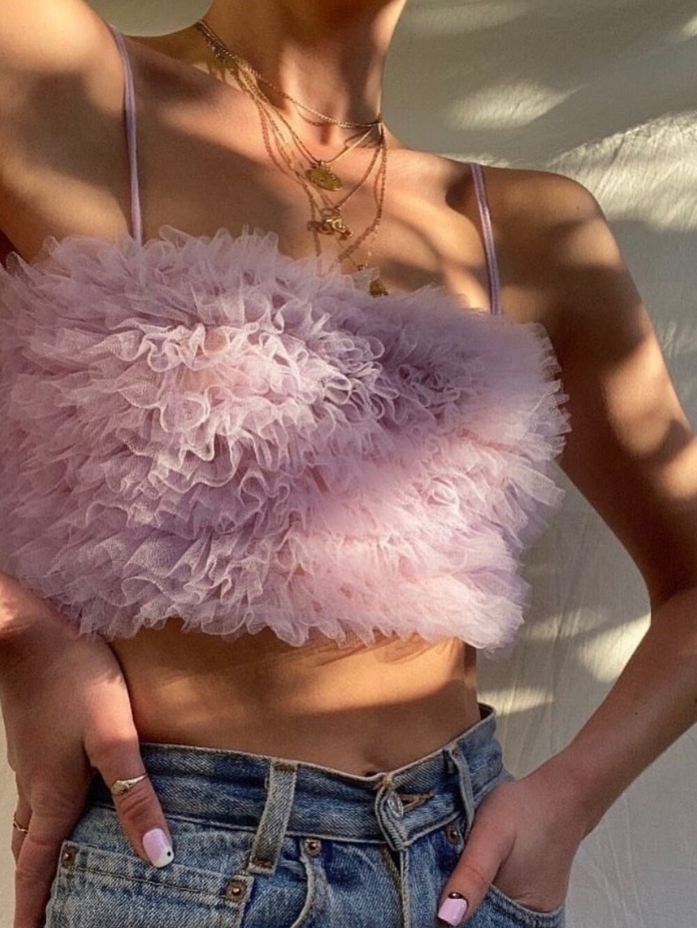 Dyspnea Riff Raff Crop Top in the color Lafonda Lilac.